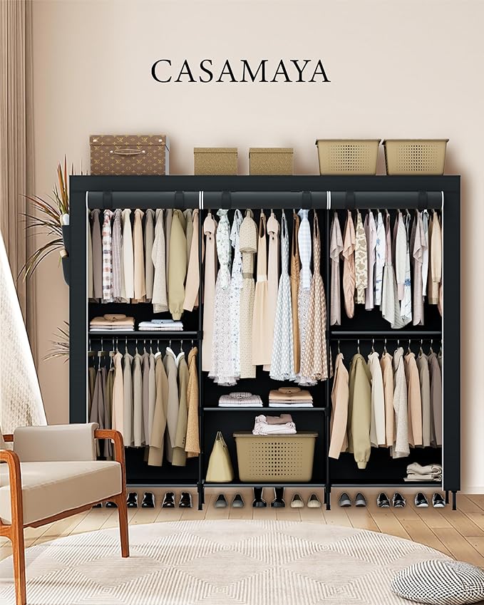 Portable Closet, 81.5 Inch Extra Large Capacity Wardrobe Closet - Image 2