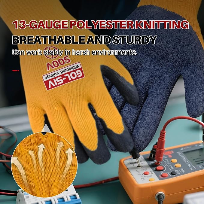 Electrical Insulated Gloves, 500V High Voltage Resistance Electrician Safety - Image 5