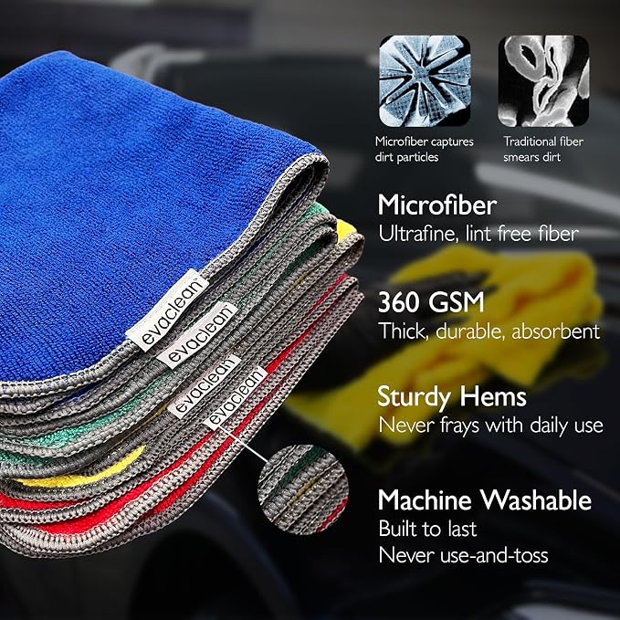EvaClean Premium Microfiber Cleaning Cloth 16"x16" - Image 8