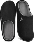 VeraCosy Men's Two-Tone Memory Foam House Slippers Indoor Outdoor Durable by VeraCosy