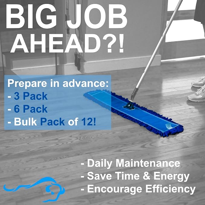 Kleen Handler 48 inch Microfiber Dust Mop | Extra Large Washable Commercial Mop - Image 3