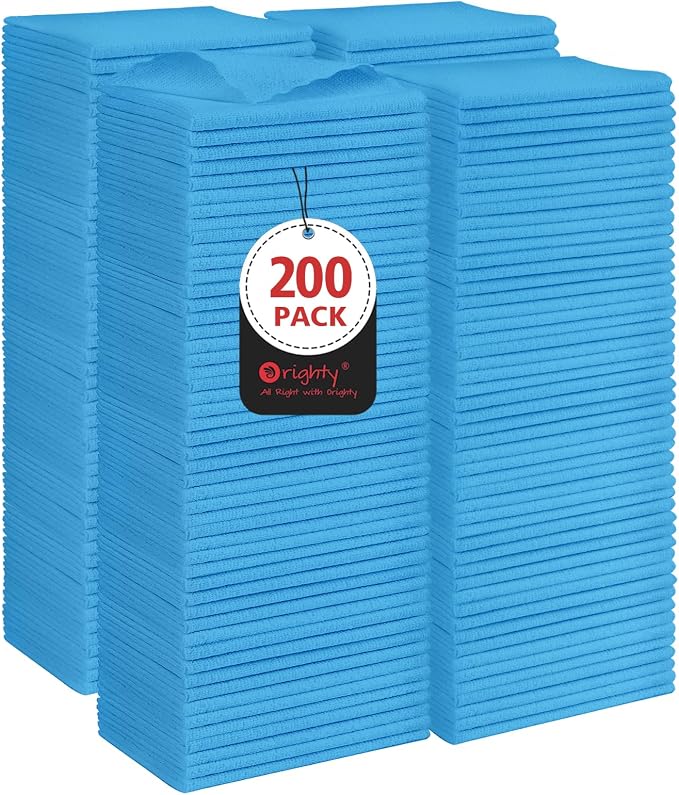 Orighty Cleaning Cloths Bulk, 200 Pack Shop Rags Reusable, Microfiber Cleaning by AllRightinOrighty