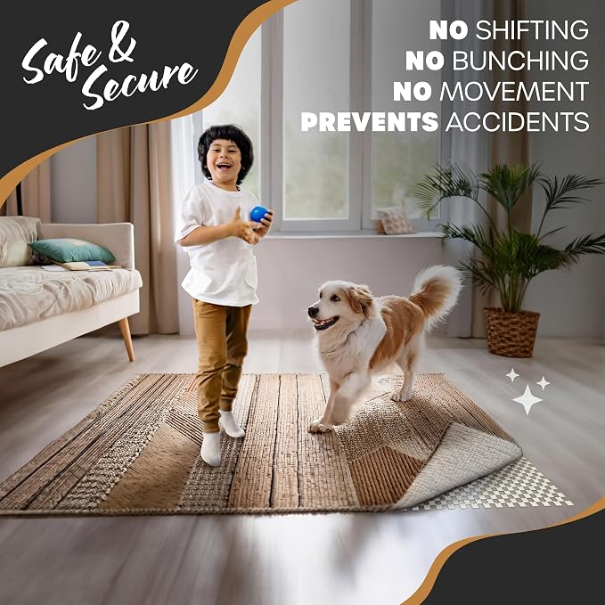 Nevlers 6'x9' White Under Rug Non Slip Pad | PVC Foam Non Slip Rug Pad & Carpet - Image 3