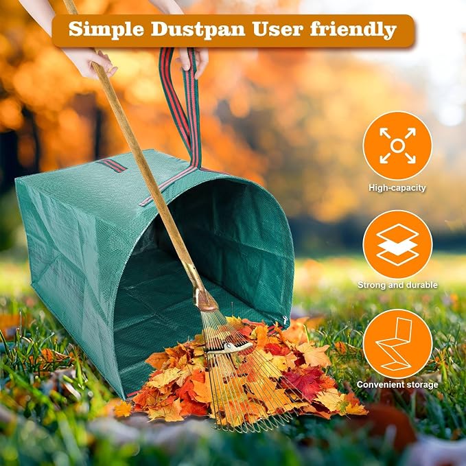 72 Gallon Leaf Collector, Large Dustpan-Type Lawn and Leaf Bags, Leaf Bags - Image 3