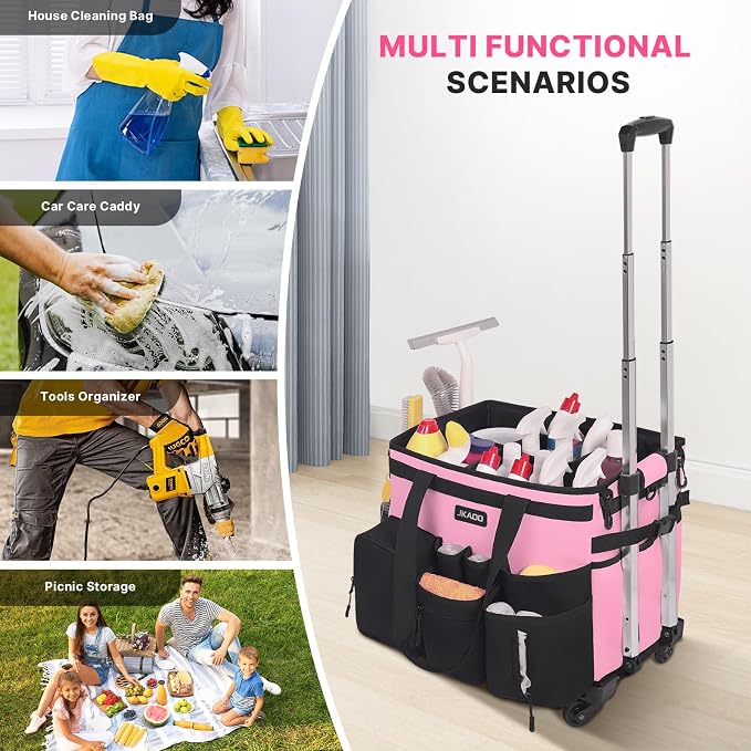 Large Rolling Cleaning Caddy Bag - Image 7