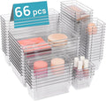 Vtopmart 66 PCS Clear Plastic Drawer Organizer Bins, 4-Size Versatile Bathroom by Vtopmart
