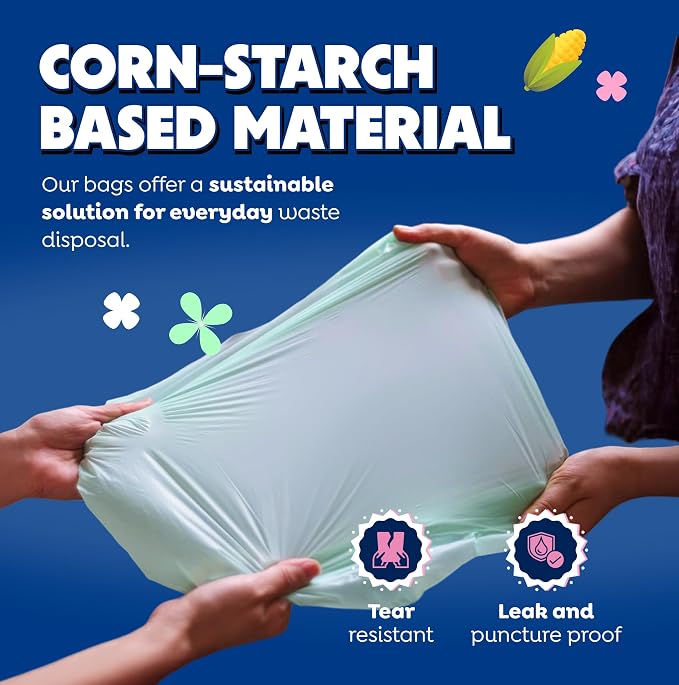 BPI 100% Home Compostable Kitchen Trash Bags, 13 Gallon 1.5 Mil Heavy Duty - Image 7