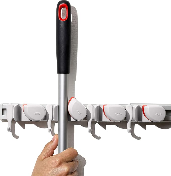 OXO Good Grips Wall-Mounted Mop and Broom Organizer - Image 9