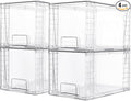 Vtopmart 4 Pack Large Stackable Storage Drawers, Easily Assemble Acrylic by Vtopmart