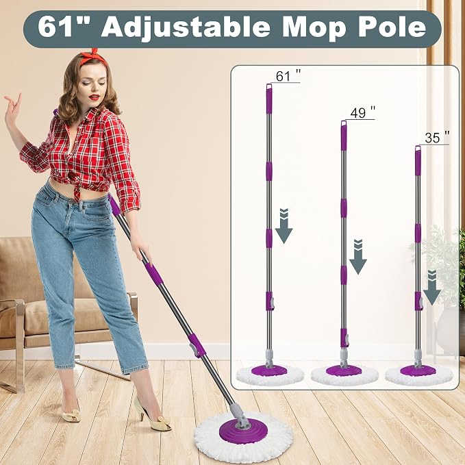 Dual Compartment Spin Mop and Bucket, Mop and Bucket - Image 7