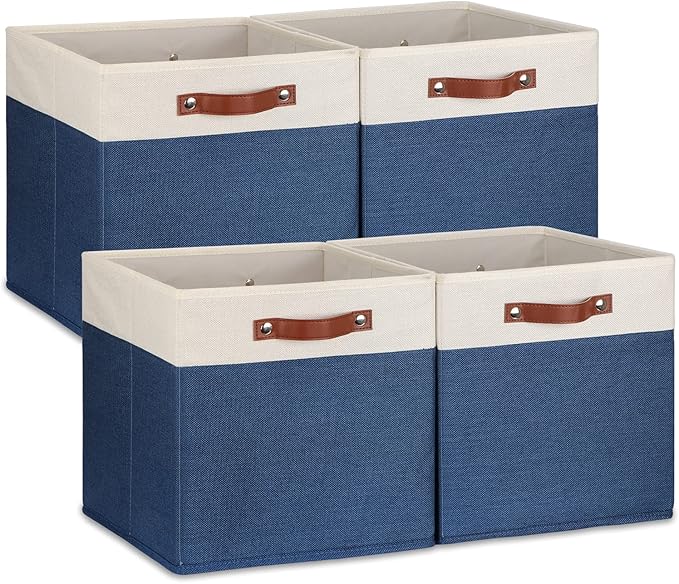 Temary Fabric Storage Bins for Cube Organizer 4 Pack Cube Storage Bins 13 by TEMARY