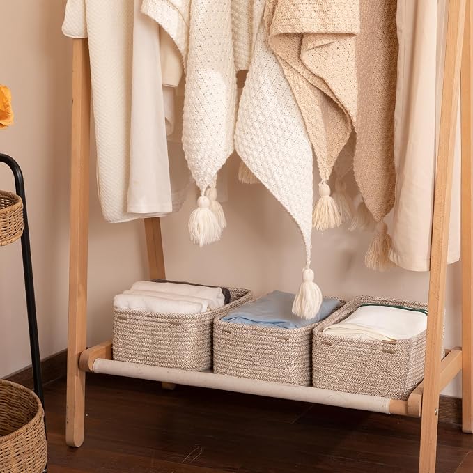 3 Pack Small Storage Baskets for Organizing, Cute Woven Decorative Gift Baskets - Image 5