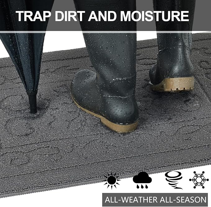 FONEYI Indoor Door Mat 32" x 40", Dirt Trapper Door Mats Non-Slip Entryway Rugs - Image 4