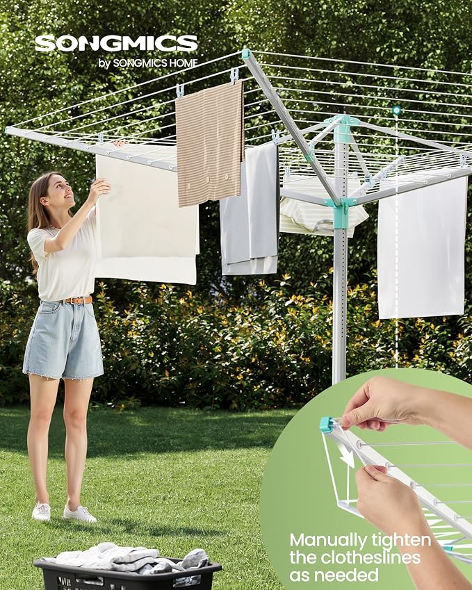 SONGMICS Umbrella Drying Rack, Retractable Outdoor Drying Rack, Height - Image 3