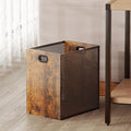 Retro Office Trash Can, Iron and Wood Combination Bedroom Garbage Can, by Huxitocan