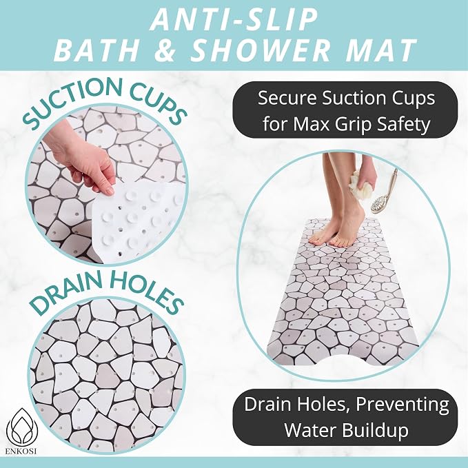 ENKOSI Bath Mat – Large 40 x 16 Inch Non-Slip Bathtub Mat - Image 2