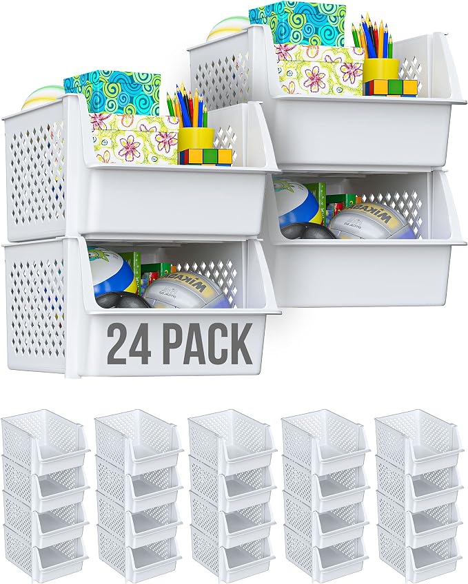 TidyFriend Plastic Stackable Bins by Skywin