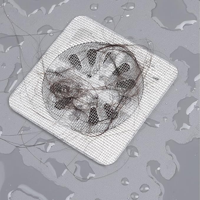 60PCS Disposable Shower Drain Cover Hair Catcher Shower Drain Mesh Stickers - Image 4