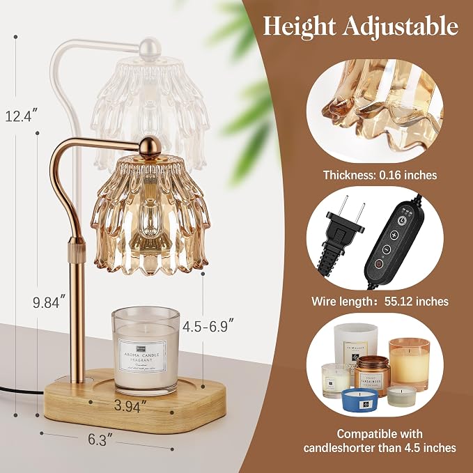 Candle Warmer Lamp with Timer Dimmer, Modern Wax Warmer - Image 5