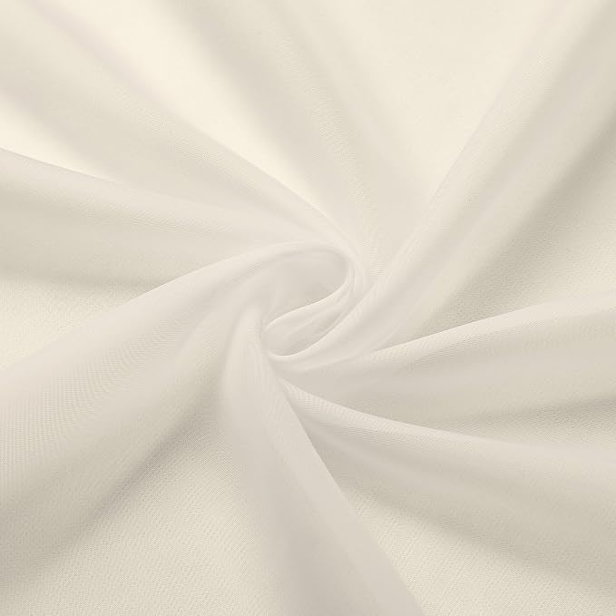 Chyhomenyc Cream Sheer Curtains 84 Inches Long 2 Panels Set- Light Filtering - Image 8