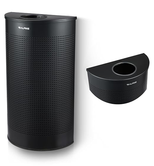 Alpine Half Round Trash Can Open Top by AlpineIndustries