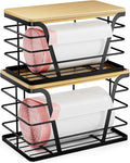 2 Pack Stackable Storage Laundry Kitchen Organizers, Wall Mount Trash Bag Holder by TrashBagHolder