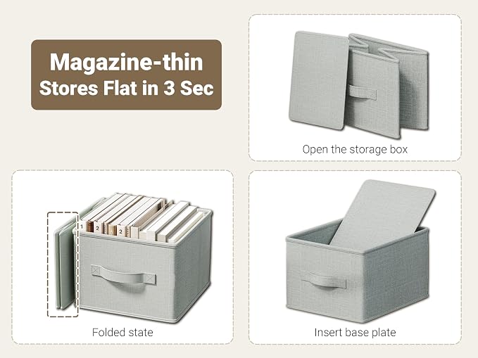 3 Pack Fabric Storage Bins for Shelves | 14.75x10.25x8.25 in Storage Baskets | - Image 6