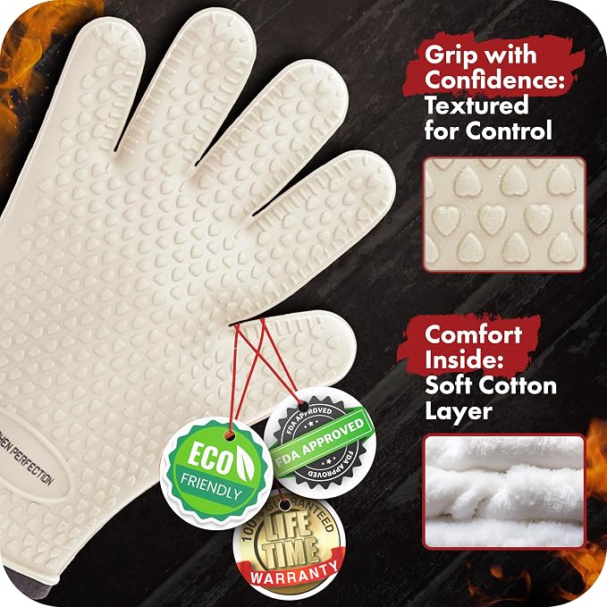 KITCHEN PERFECTION S Silicone Smoker Oven Gloves - Image 2