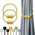 Hion Magnetic Curtain Tiebacks Golden 2pcs, Curtain Tiebacks Buckles Holdbacks by Hion