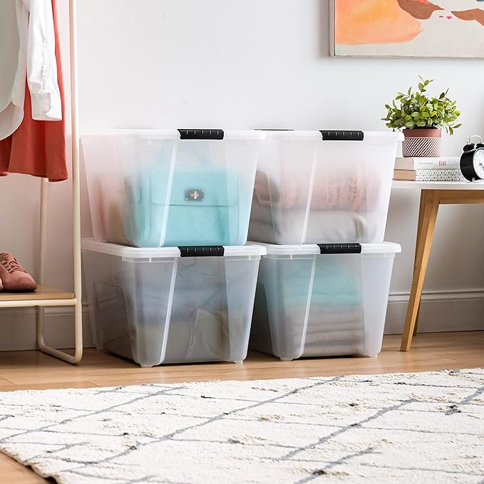 IRIS USA 54 Qt Stackable Plastic Storage Bins - Image 3