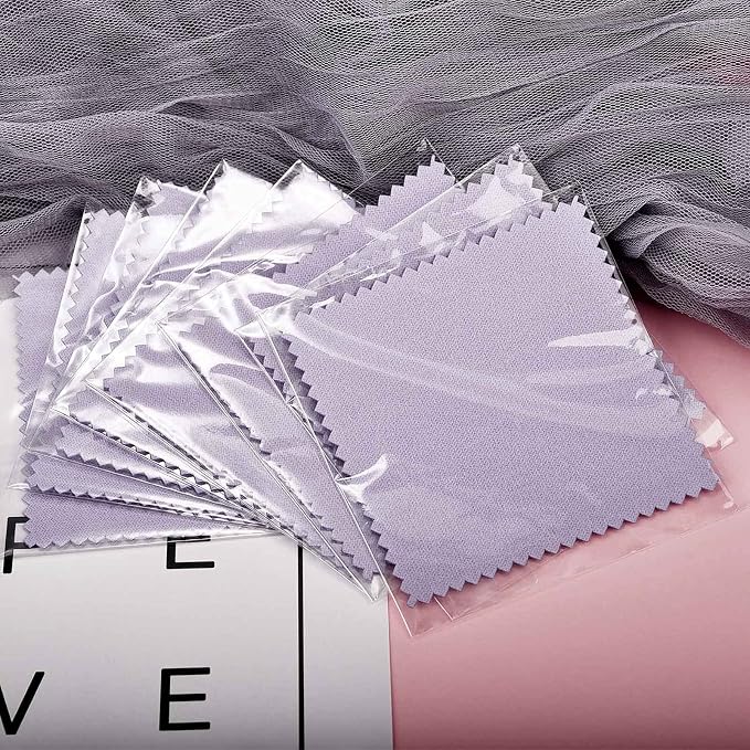 SEVENWELL 50pcs Jewelry Cleaning Cloth Purple Polishing Cloth - Image 6