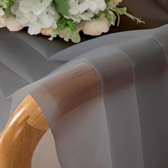 Chyhomenyc Sheer Valances for Windows 42W x 14L inches 2 Pack, Small Window - Image 3