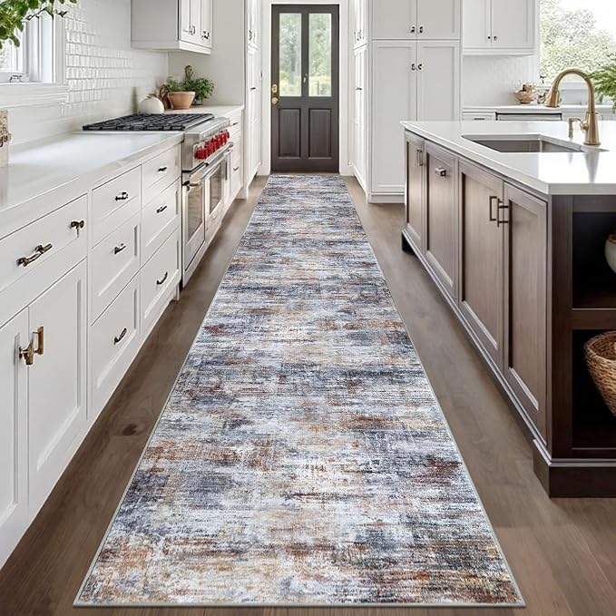 IOHOUZE Abstract Runner Rug 3x20 Ft Extra Long Washable Runners - Image 2