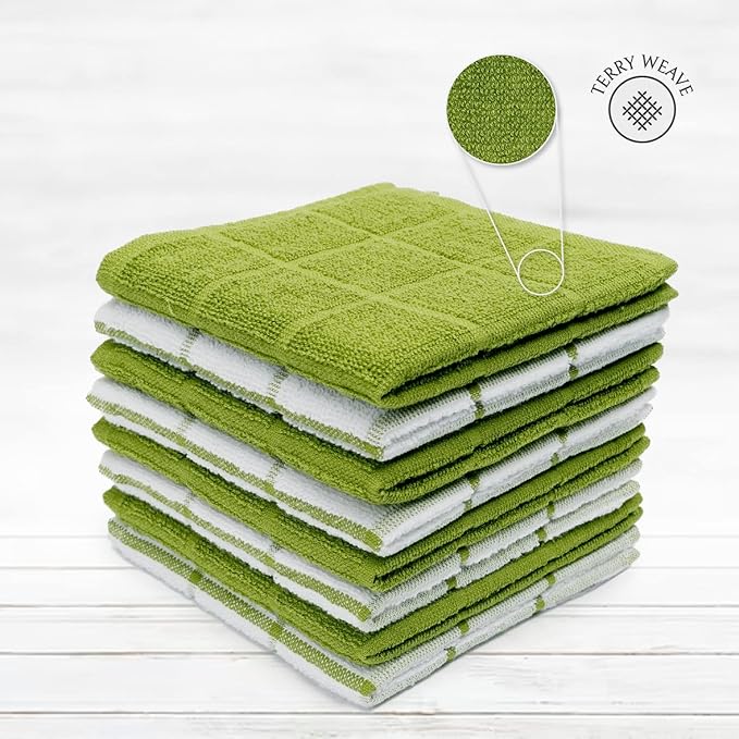 100% Cotton Terry Dish Cloth & Dish Towel, 6 Pack, Super Soft and Absorbent - Image 3