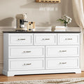 7 Drawer Dresser for Bedroom, Rustic Farmhouse Dresser by Thacuok