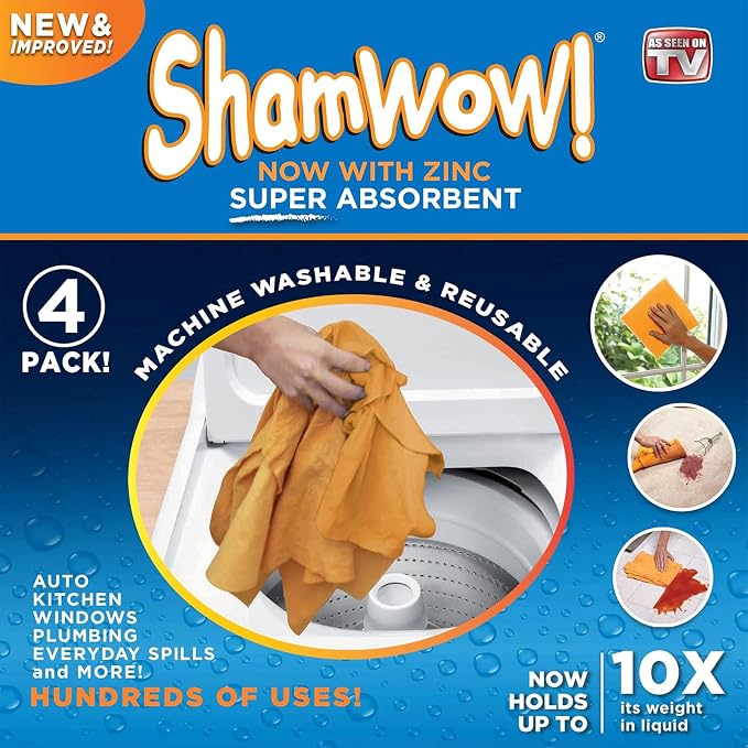 ShamWow Original Super Absorbent Multi-Purpose Cleaning Shammy Chamois Towel - Image 3