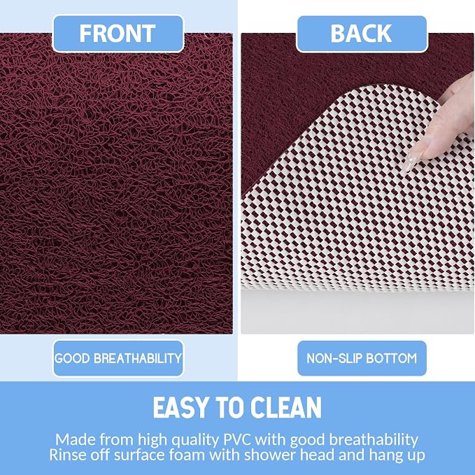 Non-Slip Bathtub Mat, 2 Pack Anti Slip Shower Mat, Fast Drying Bathtub Mats - Image 4