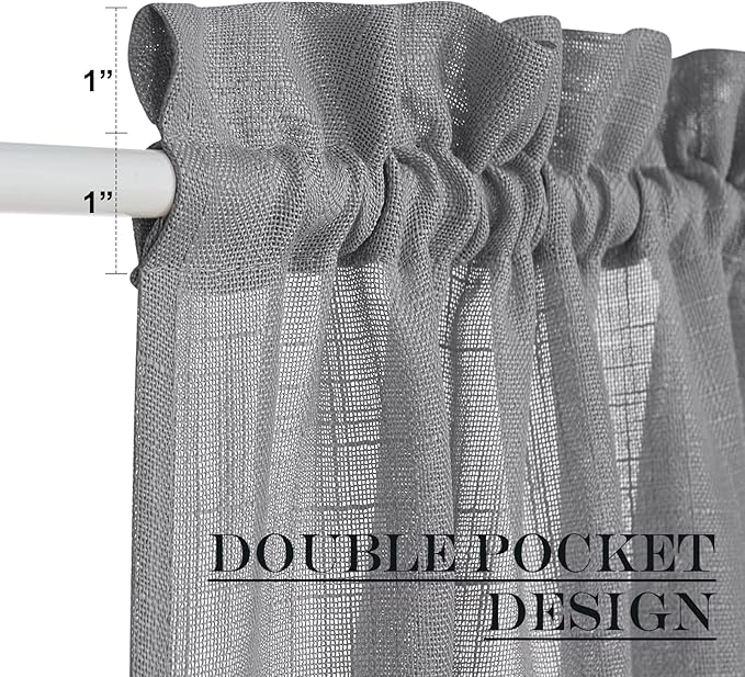 NICETOWN Semi Sheer Curtains 64 inches Long - Image 4