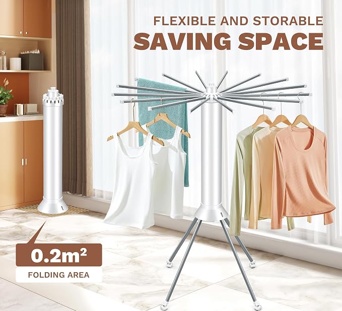 4-Legged Foldable Clothes Drying Rack - Image 5