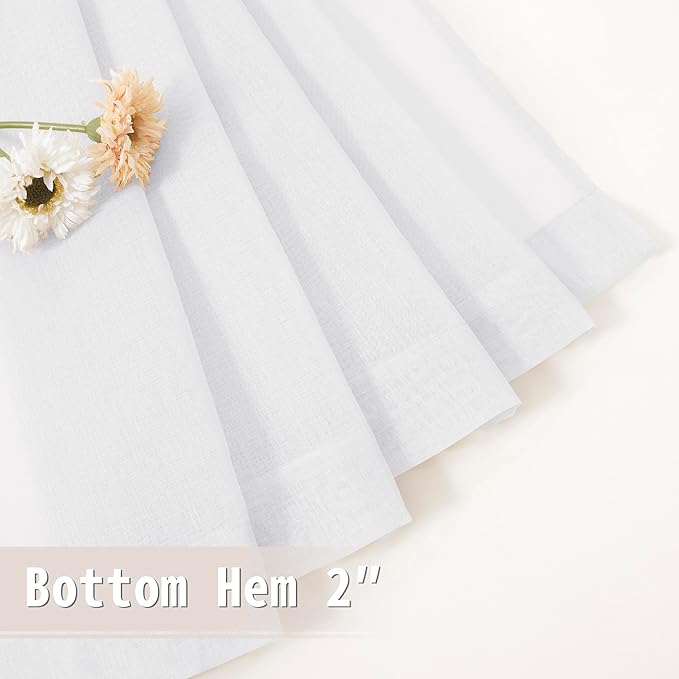 Tollpiz Sheer Curtain Closet Linen Textured Curtain Sheers Doorway Light - Image 7