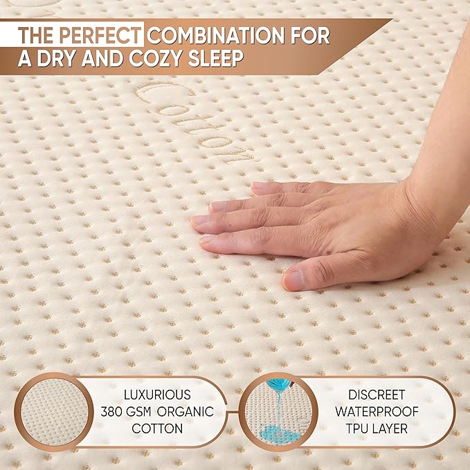 Luxury Waterproof Organic Mattress Protector Twin - Image 2