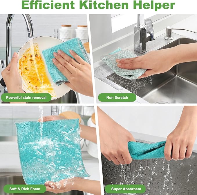 10counts Non Scratch Wire Dishcloth Multipurpose Wire Dishwashing Rag - Image 4
