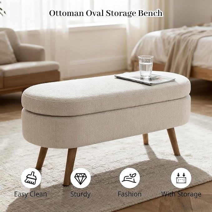 Storage Bench, Upholstered Entryway Benches - Image 4