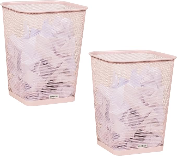 Mind Reader Mesh Trash Can, Square Wastebasket by MindReader