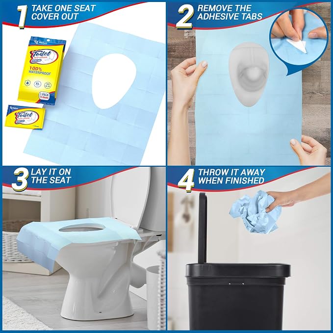 20 Pack XL Disposable Toilet Seat Covers – Waterproof Toilet Cover Sheets - Image 5