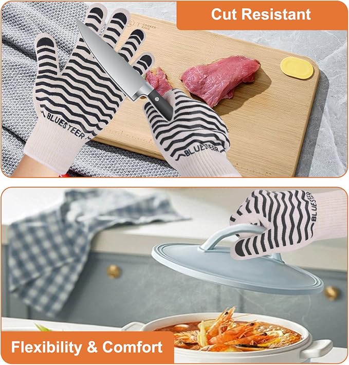 Oven Gloves 932°F Heat Resistant Oven Mitts - Image 4