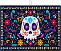 Sugar Skull Dish Drying Mat for Kitchen Counter Microfiber Absorbent Dish Day by VisittheDuibelproduct