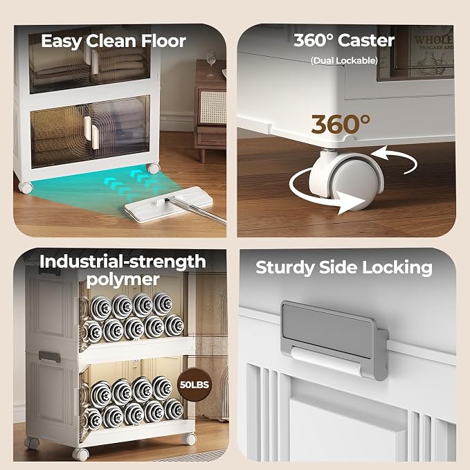 Elegant 2 Tiers Stackable Storage Bins - Image 5