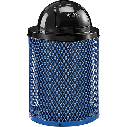 Global Industrial 36 Gallon Outdoor Steel Trash Can - Image 5