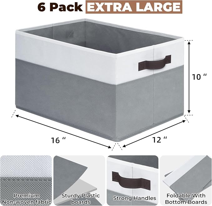 Criusia 6 Pack Clothes Bins for Organization - Image 2